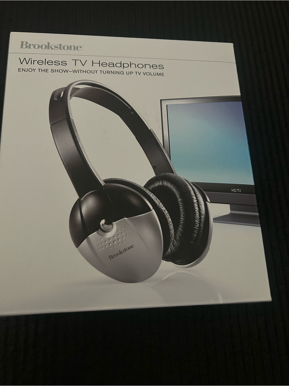 Brookstone Wireless TV Headphones - Black and Silver Accent